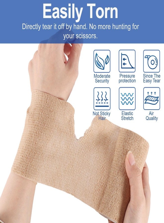LDIWEE 24 Pack 4 Inch Self Adhesive Bandage Wrap - 5 Yard Cohesive Athletic Tape for First Aid, Medical, Sports, Ankle Wrist Sprains, Vet Wrap (Brown) - Image 2